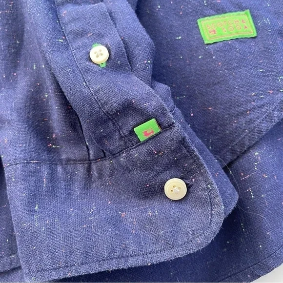 Scotch & Soda Men's Navy Neon Colors Button Down Shirt Size XXL - Picture 7 of 9